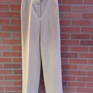 NWT TAHARI Womens Light Tan Creme Beige Lined Straight Leg Career Pants Sz 2
